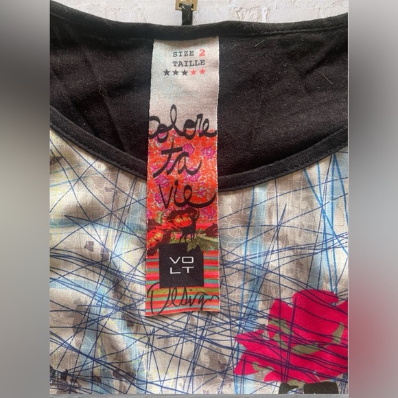 Volt Design Cap Sleeve Top Wearable Art Size 2 (M/L) - Picture 3 of 6